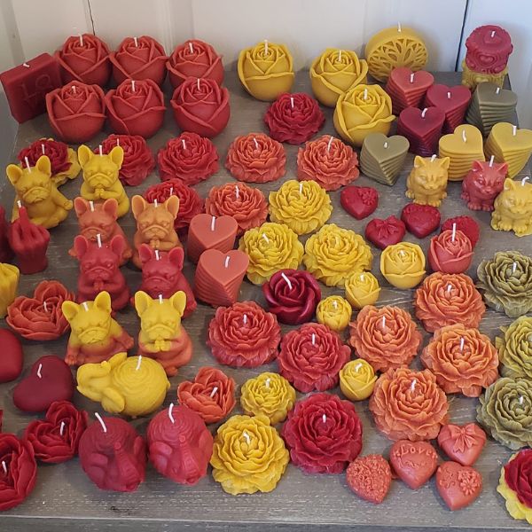 Handcrafted beeswax candles